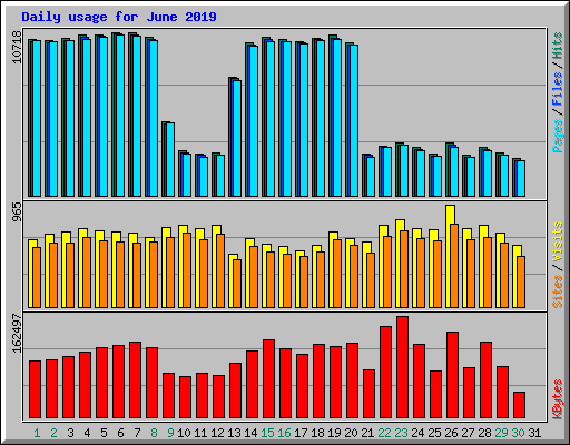 Daily usage for June 2019