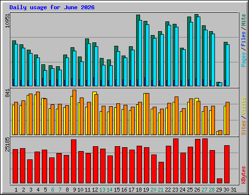 Daily usage for June 2026