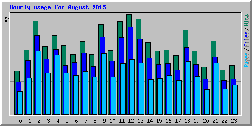 Hourly usage for August 2015