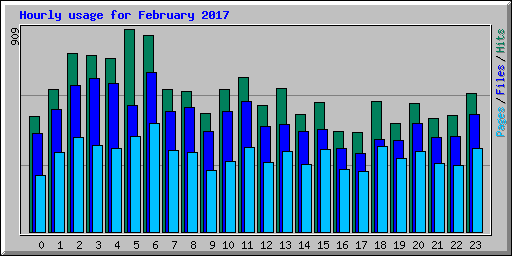 Hourly usage for February 2017