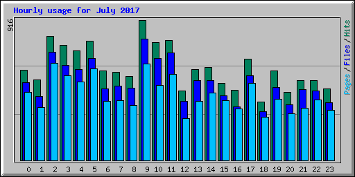 Hourly usage for July 2017