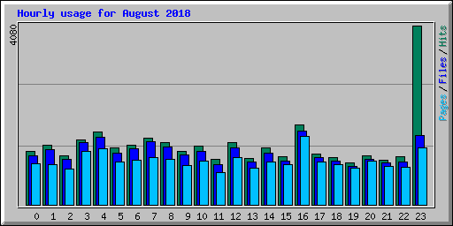 Hourly usage for August 2018