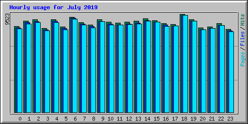 Hourly usage for July 2019