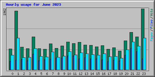 Hourly usage for June 2023