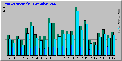 Hourly usage for September 2025